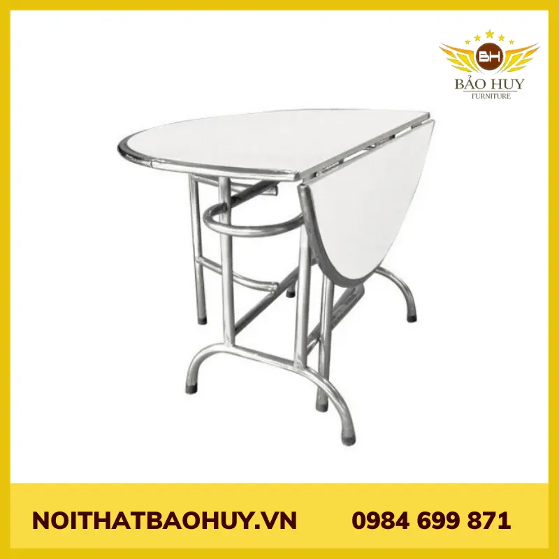 Bàn inox tròn xếp 3 1m2 DN066