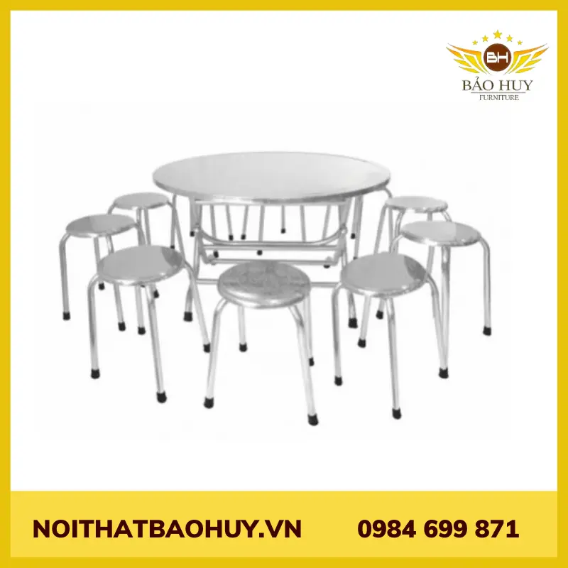 Bàn ghế inox quán ăn, quán nhậu DN068