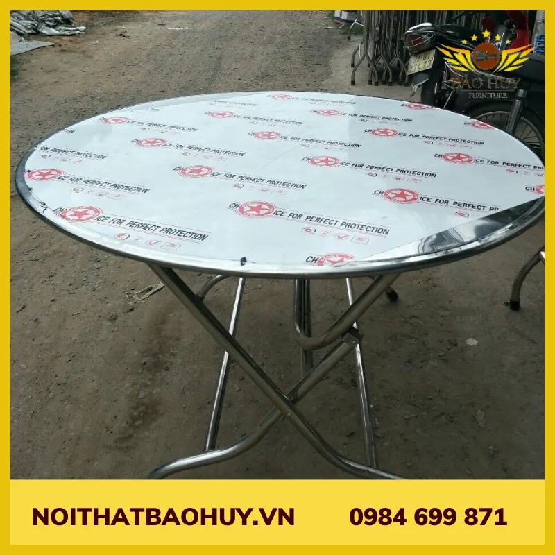 BÀN TRÒN INOX 430 ĐƯỜNG KÍNH 1M4