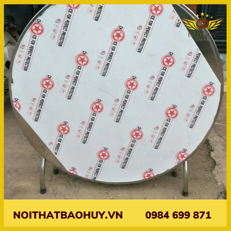 Bàn ăn gấp gọn inox 430 1m4 DN007
