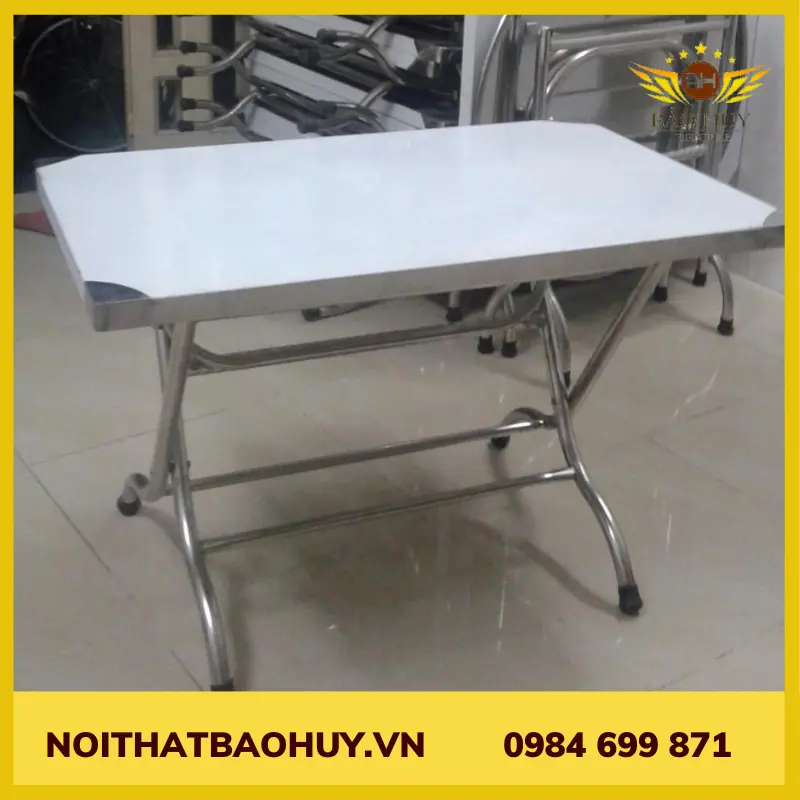 Bàn inox chữ nhật 70x120 cm cao DN023