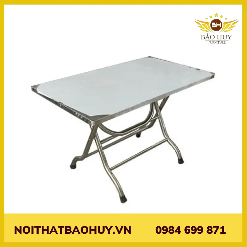 Bàn inox 430 chữ nhật 500mm x 800mm lùn DN014