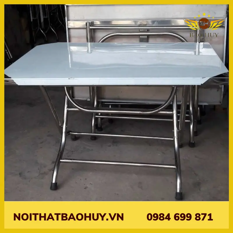 Bàn inox chữ nhật 70x120 cm cao DN019