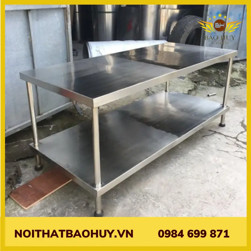 Bàn sơ chế inox - Bàn chế biến thực phẩm inox công nghiệp BCN06
