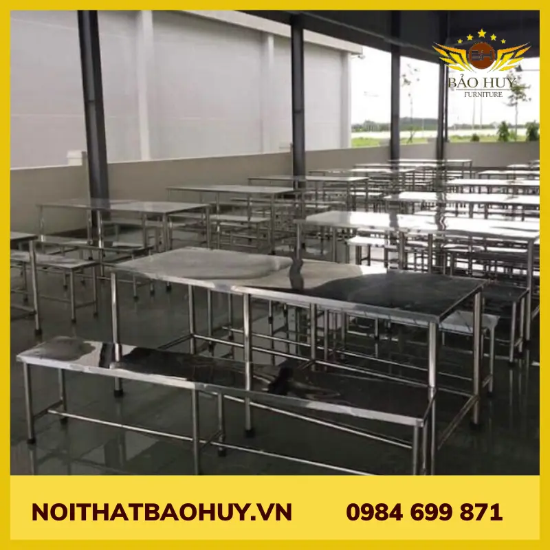 Bàn ăn công nghiệp inox 201 DN057
