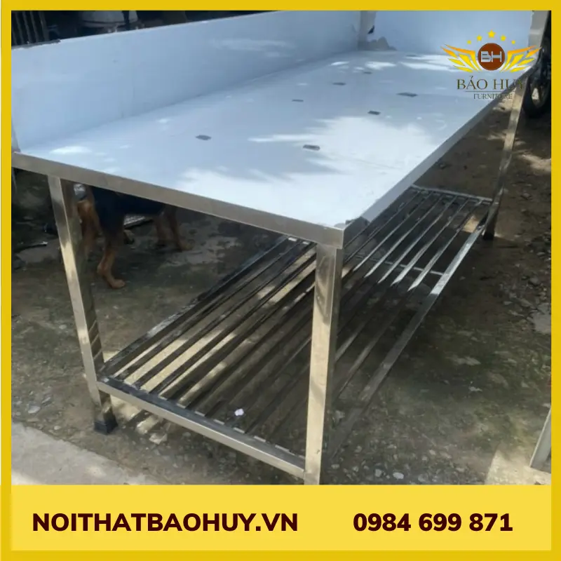 Bàn bếp inox có vách BCN23