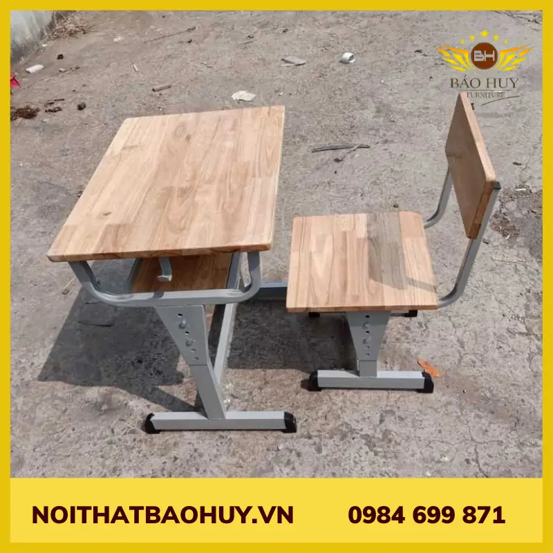 Bàn ghế học sinh tăng chỉnh 01 chỗ BHS 110