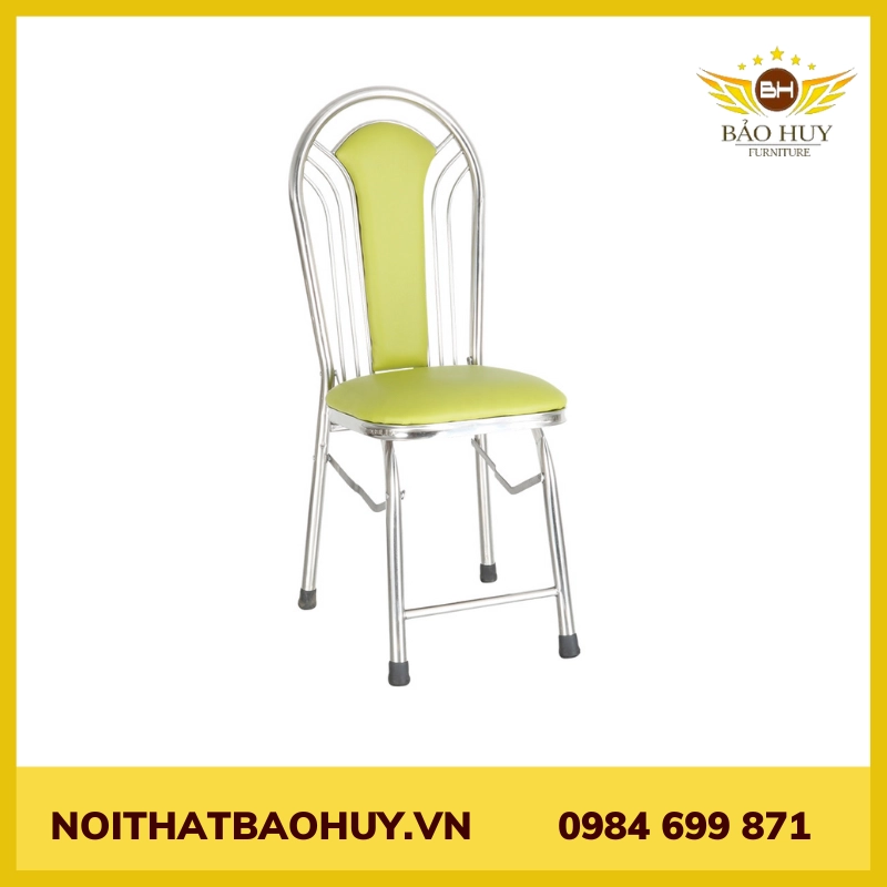 Ghế xếp nệm chân ống inox phi 25 6 song GX09