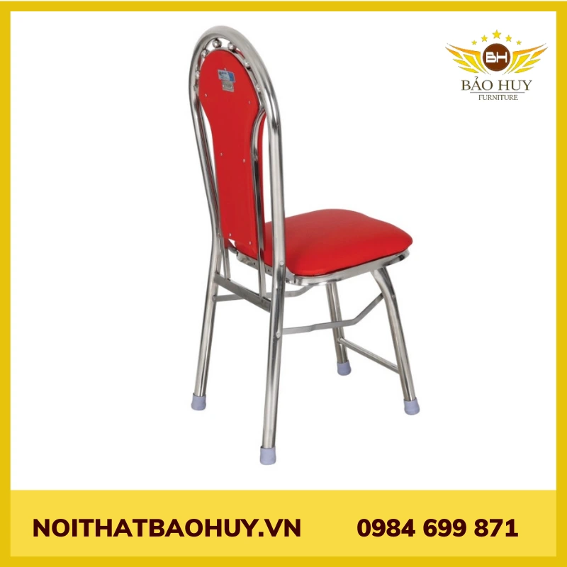 Ghế xếp inox nệm chân ống inox phi 32 song 6 bi GX13