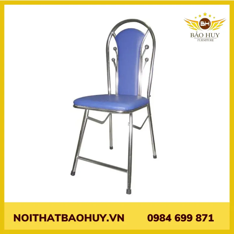Ghế xếp tựa nệm chân ống inox phi 25 song 4 bi GX07