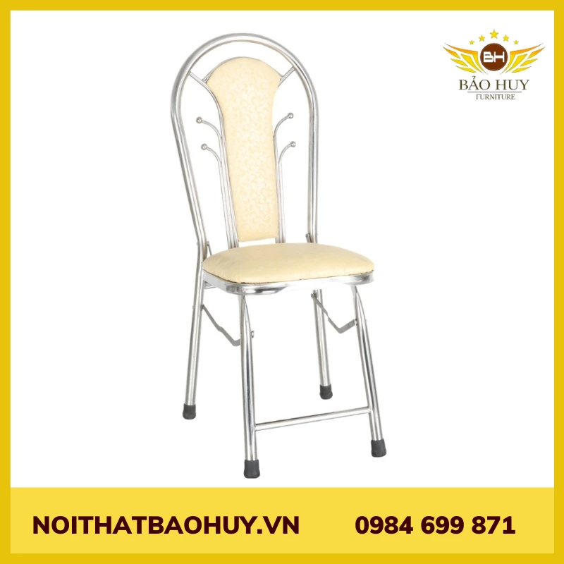 Ghế xếp tựa nệm chân ống inox phi 32 song 4 bi GX08