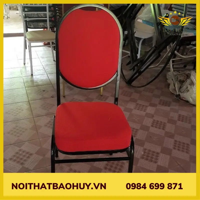 Ghế nhà hàng tiệc cưới khung sắt bọc nệm GNH 14