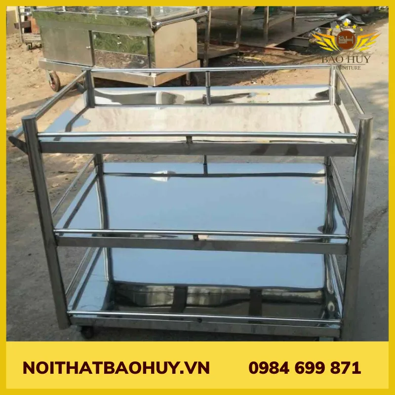Kệ inox 3 tầng mặt