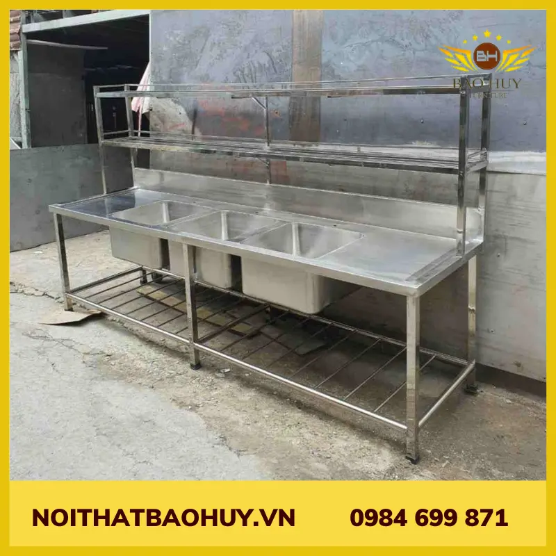 Chậu Rửa inox ba hộc