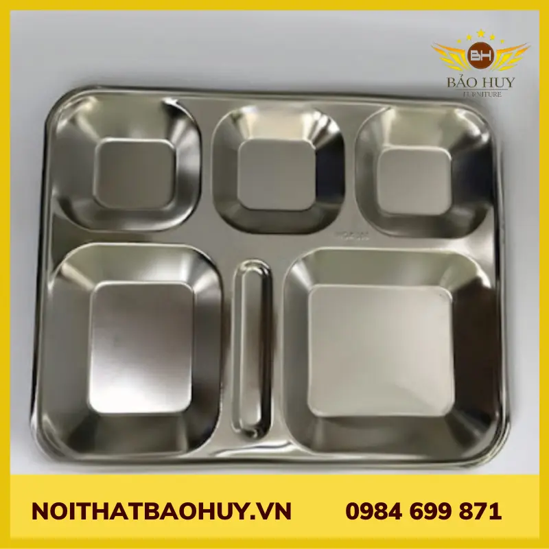 Khay ơm inox 201 6 ngăn tăm K08