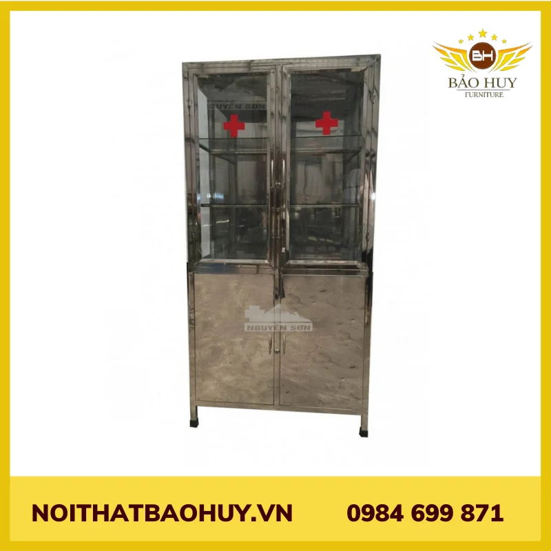 Tủ thuốc y tế inox có ngăn AB TYT 01