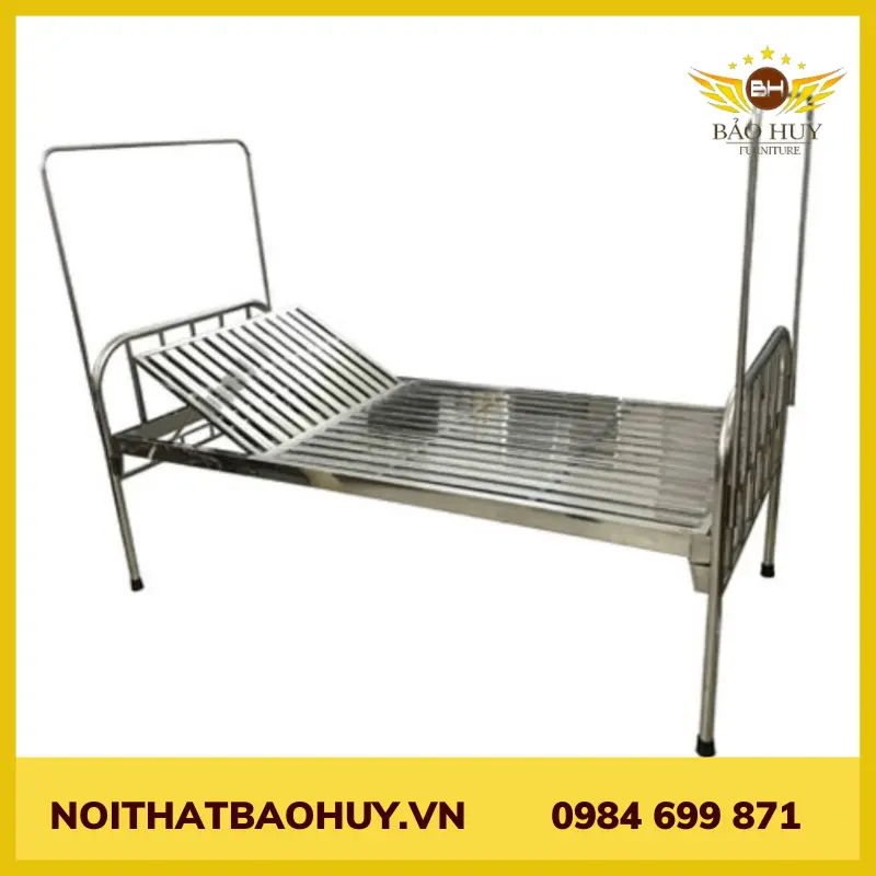 Giường y tế inox 304 nâng đầu gyt 11
