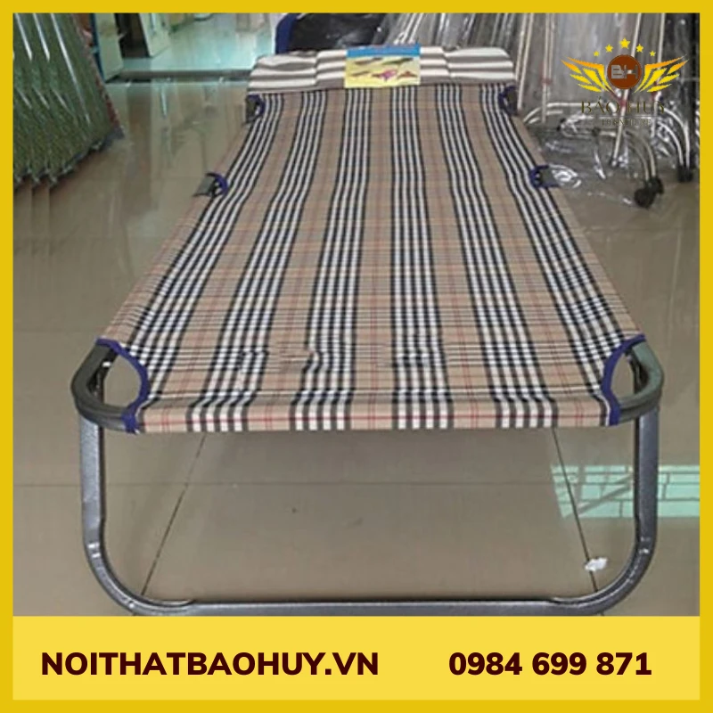 Giường bố vải xếp GBX02