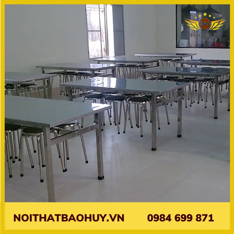 Bàn ăn công nghiệp inox 304 DN038
