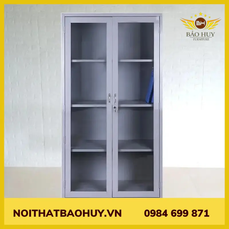 TỦ TÀI LIỆU 2 CÁNH KÍNH MỞ CÓ 4 NGĂN TTL2CK - 4N